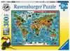 Ilustrovaná mapa světa 300 dílků 2D Puzzle;Dětské puzzle - Ravensburger