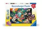 Zvířátka ve vesmíru 2x12 dílků 2D Puzzle;Dětské puzzle - Ravensburger