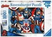 Marvel: Kapitán Amerika 100 dílků 2D Puzzle;Dětské puzzle - Ravensburger