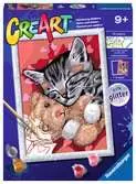 CreArt Kotě s medvídkem (se třpytkami) Kreativní a výtvarné hračky;CreArt Malování pro děti - Ravensburger