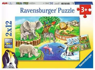 Zvířata v zoo 2x12 dílků 2D Puzzle;Dětské puzzle - obrázek 1 - Ravensburger