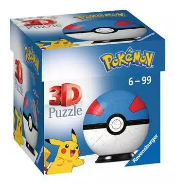 Puzzle-Ball Pokémon: Poké Ball modro-červený 54 dílků 3D Puzzle;3D Puzzle-Balls - obrázek 1 - Ravensburger