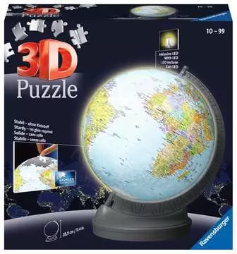 Aarde met licht 3D puzzels;3D Puzzle Ball - image 1 - Ravensburger