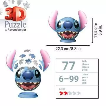 Stitch - con orejas 3D Puzzle;Puzzle-Ball - imagen 7 - Ravensburger