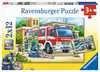 07574 4 パトカーと消防車（12ピース×2） パズル;お子様向けパズル - Ravensburger