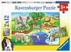 Puzzle dla dzieci 2D: Zwierzęta w zoo 2x12 elementów Puzzle;Puzzle dla dzieci - Ravensburger