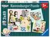 Super Charlie - Familjen Annorlunda 3x49p Pussel;Barnpussel - Ravensburger