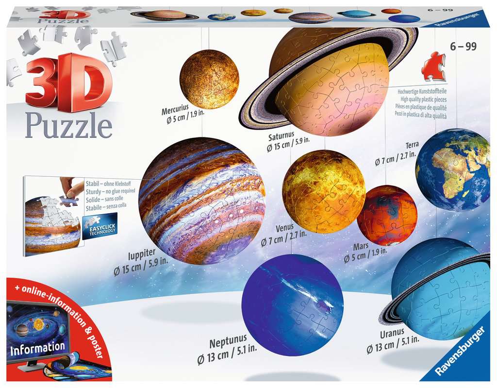 Solar System 27/54/72/108p, 3D Puzzle Balls, 3D Puzzles, Products, ca_en