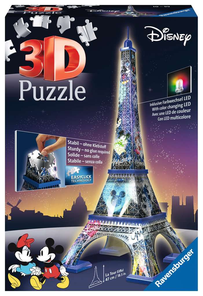 Puzzle 3D Ravensburger Disney Night Edition Tour Eiffel - kubekings