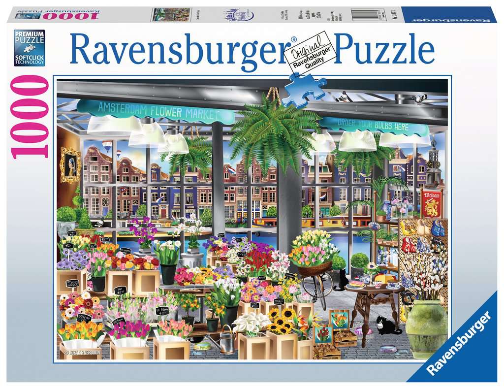 Amsterdam flower market, Puzzle 1000 Pezzi, Linea Fantasy, Puzzle per Adulti, Puzzle da Adulti, Puzzle, Prodotti, it