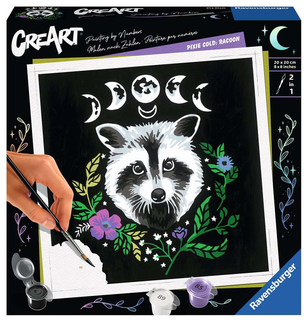 CreArt - 20x20 cm - Raton Laveur / Pixie Cold Edition, Peinture - Numéro  d'art, Loisirs créatifs, Produits, frBE
