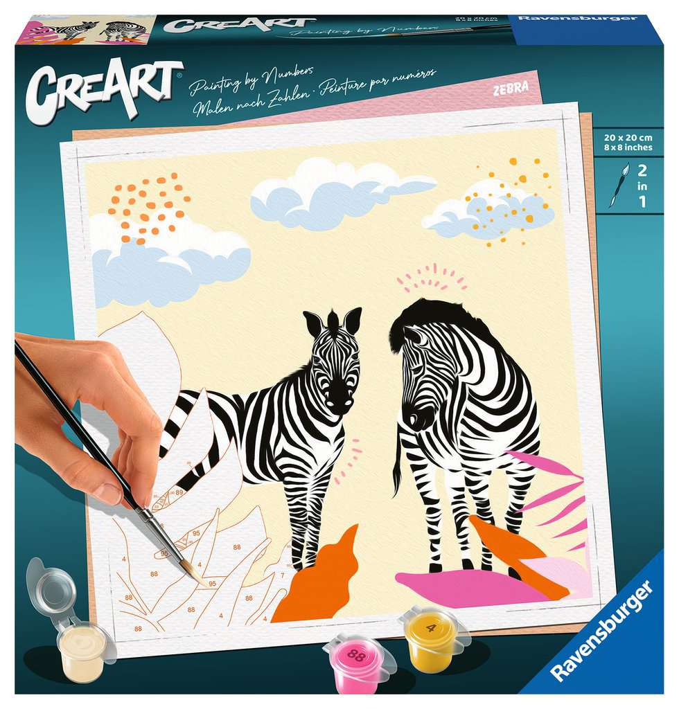 CreArt - 24x30 cm - zebre, Peinture - Numéro d'art