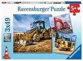 Bagr při práci 3x49 dílků 2D Puzzle;Dětské puzzle - Ravensburger