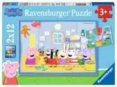 Prasátko Peppa: Peppino dobrodružství 2x12 dílků 2D Puzzle;Dětské puzzle - Ravensburger