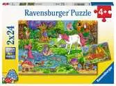 Roztomilé fantasy motivy 2x24 dílků 2D Puzzle;Dětské puzzle - Ravensburger