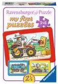 Graafmachine, tractor en kiepauto Puzzels;Puzzels voor kinderen - Ravensburger