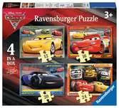 Disney Auta 3 II 4 v 1, 12/16/20/24 dílků 2D Puzzle;Dětské puzzle - Ravensburger