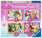 Disney Princezny 4 v 1, 12/16/20/24 dílků 2D Puzzle;Dětské puzzle - Ravensburger