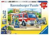 Policie a hasiči 2x12 dílků 2D Puzzle;Dětské puzzle - Ravensburger