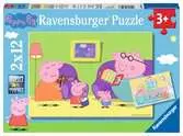 Prasátko Peppa 2x12 dílků 2D Puzzle;Dětské puzzle - Ravensburger