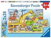 07800 4 工事現場ではたらく車（24ピース×2） パズル;お子様向けパズル - Ravensburger