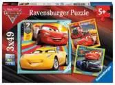 Disney Pixar Cars 3, 3 x 49pc Puslespil;Puslespil for børn - Ravensburger