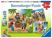 PRZYGODY PIRATÓW 3X49 EL Puzzle;Puzzle dla dzieci - Ravensburger