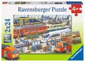 Vlakové nádraží 2x24 dílků 2D Puzzle;Dětské puzzle - Ravensburger