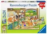 WESOŁE ŻYCIE NA WSI 2X24 EL14 Puzzle;Puzzle dla dzieci - Ravensburger