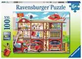 REMIZA STRAŻACKA 100 EL Puzzle;Puzzle dla dzieci - Ravensburger