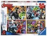 Marvel Avengers: Superhrdinové 4x100 dílků 2D Puzzle;Dětské puzzle - Ravensburger