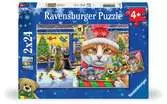 Vánoční koťata 2x24 dílků 2D Puzzle;Dětské puzzle - Ravensburger