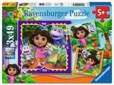 Dora the Explorer, 3x 49pc Pussel;Barnpussel - Ravensburger