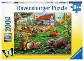 Zvířata hrající si na dvorku 200 dílků 2D Puzzle;Dětské puzzle - Ravensburger