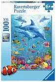 Mezi delfíny 100 dílků 2D Puzzle;Dětské puzzle - Ravensburger