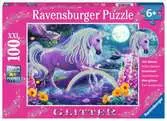 Třpytivé puzzle Zářící jednorožec 100 dílků 2D Puzzle;Dětské puzzle - Ravensburger