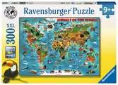 Ilustrovaná mapa světa 300 dílků 2D Puzzle;Dětské puzzle - Ravensburger