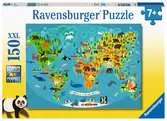 Zvířecí světová mapa 150 dílků 2D Puzzle;Dětské puzzle - Ravensburger