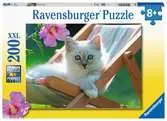 Kotě na lehátku 200 dílků 2D Puzzle;Dětské puzzle - Ravensburger