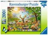 Puzzle 200 p XXL - Famille de cerfs et autres animaux Puzzle;Puzzle enfants - Ravensburger