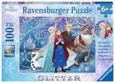 Disney Ledové království - třiptící se sníh 100 dílků 2D Puzzle;Dětské puzzle - Ravensburger