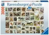 ZNACZKI POCZTOWE - ZWIERZĘTA 3000EL Puzzle;Puzzle dla dorosłych - Ravensburger