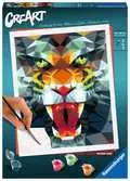 CreArt - 24x30 cm - Polygon Tiger Loisirs créatifs;Peinture - Numéro d’art - Ravensburger