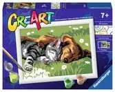 Sleeping Cat and Dog Loisirs créatifs;Peinture - Numéro d’art - Ravensburger