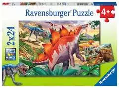 Puzzles 2x24 p - Mammouths et dinosaures - Image 1 - Cliquer pour agrandir