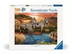 Puzzle 500 p - Zèbres au plan d'eau - Image 1 - Cliquer pour agrandir