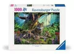 Puzzle 1000 p - Famille de loups dans la forêt - Image 1 - Cliquer pour agrandir