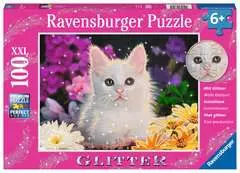 Třpytivé puzzle Kočka 100 dílků - obrázek 1 - Klikněte pro zvětšení