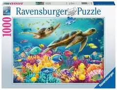Puzzle 1000 p - Le monde sous-marin bleu - Image 1 - Cliquer pour agrandir