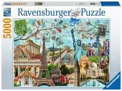 Puzzle 5000 p - Carte postale des monuments - Image 1 - Cliquer pour agrandir